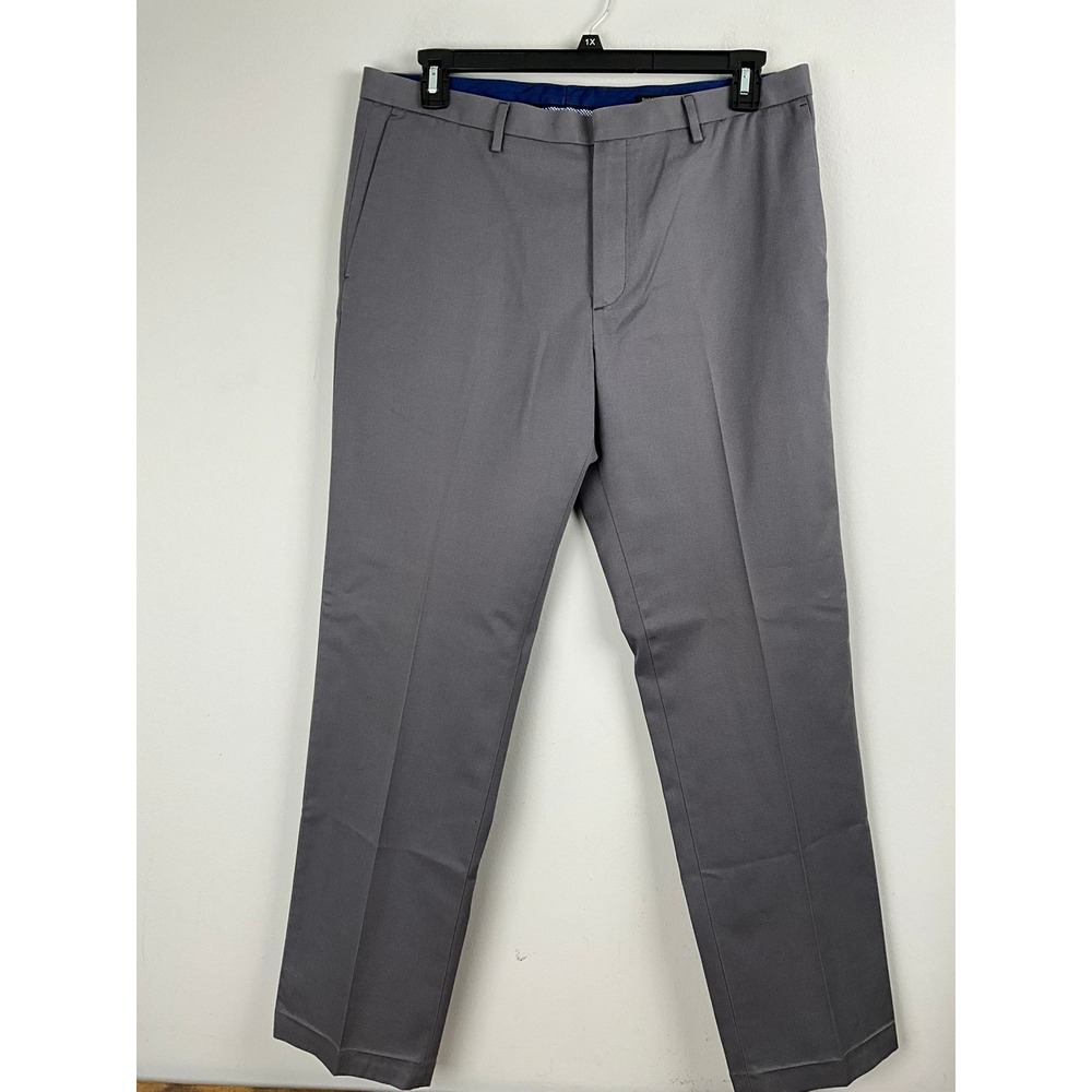 Banana Republic Modern Slim Fit Non-Iron Dress Pants Gray‎ 35x32 Cotton
